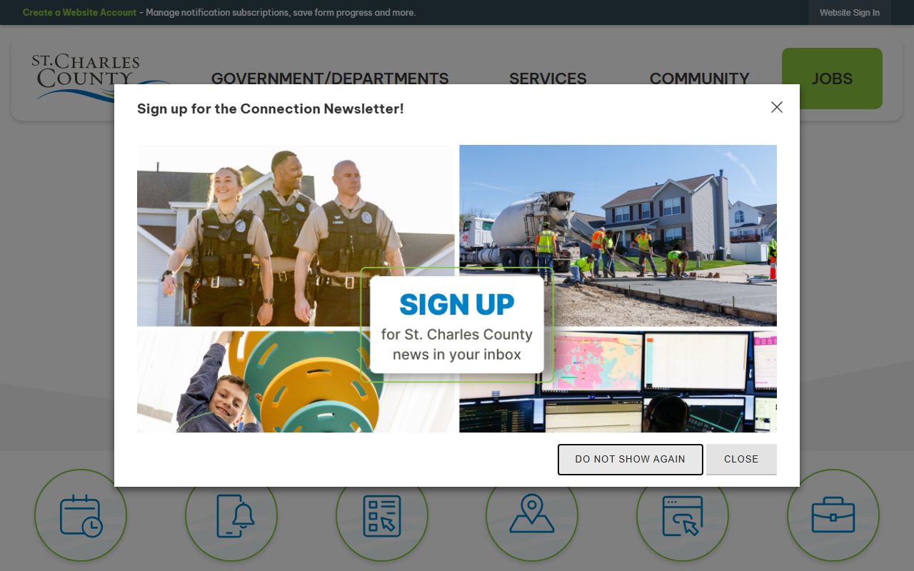 St. Charles County government homepage at sccmo.org
