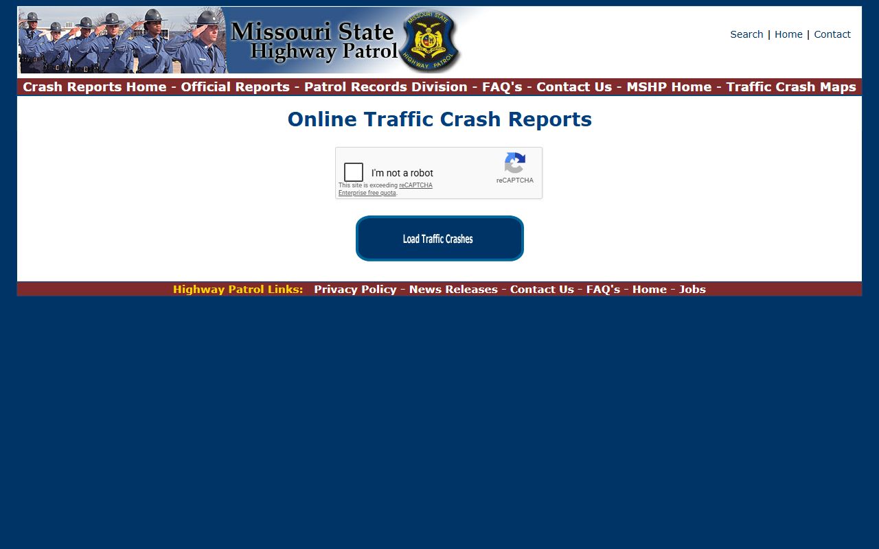 Missouri State Highway Patrol crash report search for St. Charles County