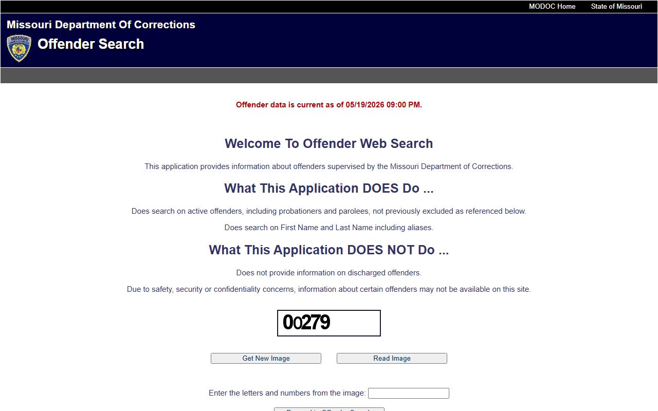 Missouri Department of Corrections offender search