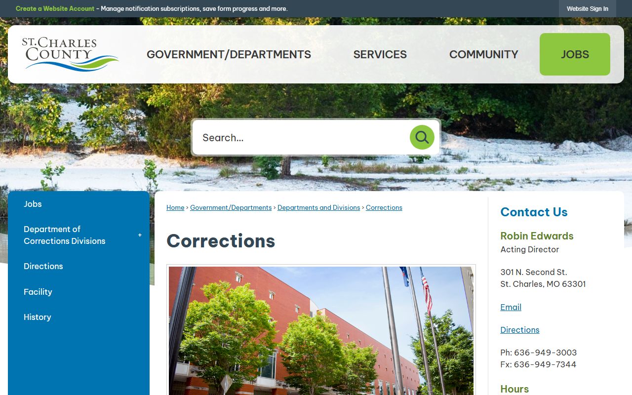 St. Charles County Department of Corrections page