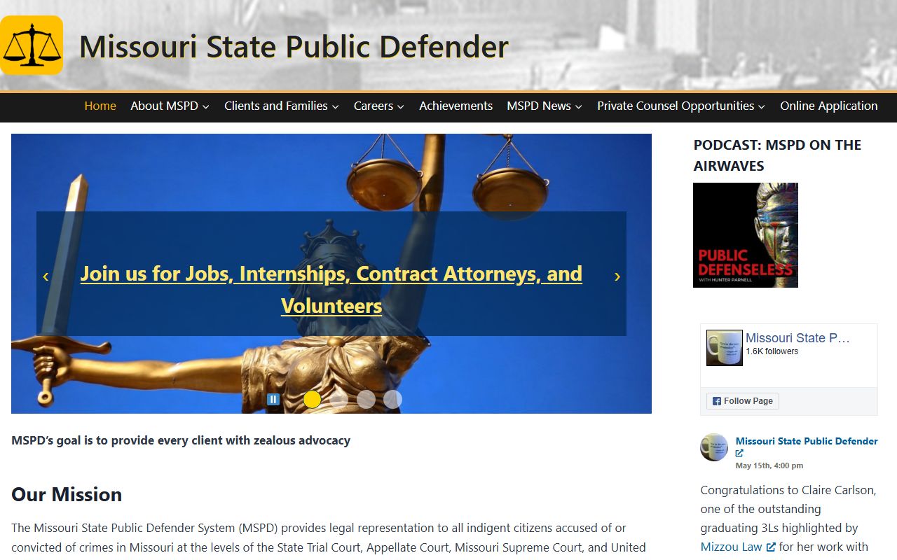 Missouri State Public Defender homepage