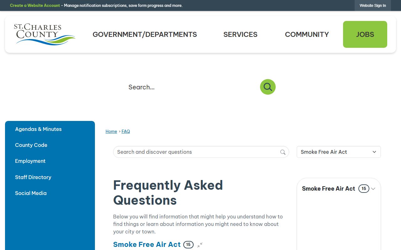 St. Charles County Corrections FAQ page for warrant arrests